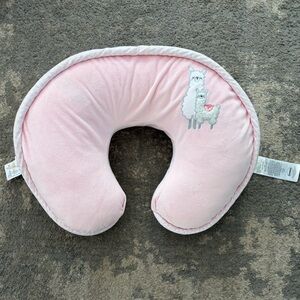 Boppy Pink Baby Pillow with Llama Design